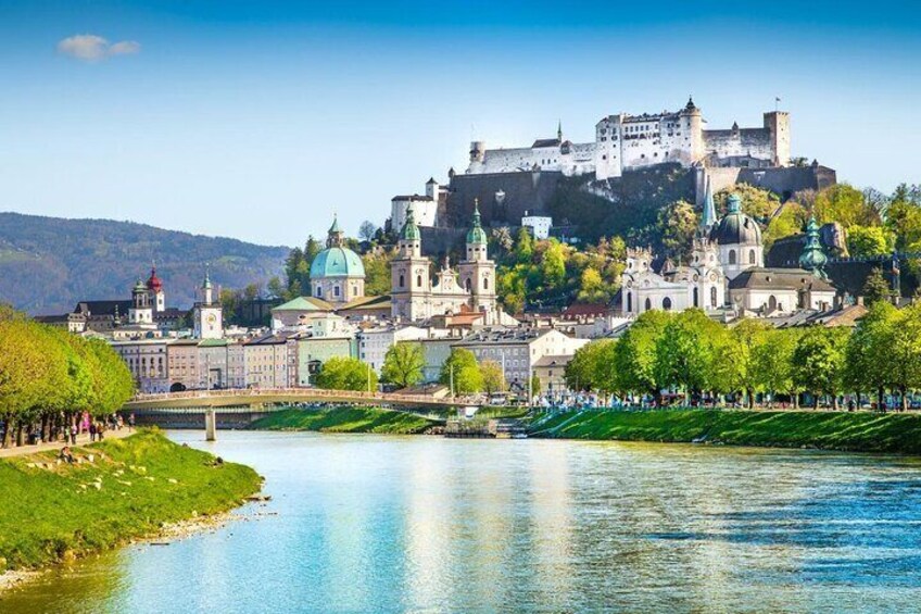 Panoramic photo of Hohensalzburg Castle overlooking Salzburg 1