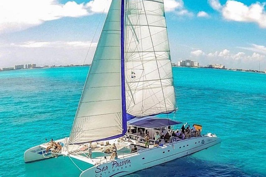 Isla Mujeres Catamaran Tour with Snorkeling and Lunch 1
