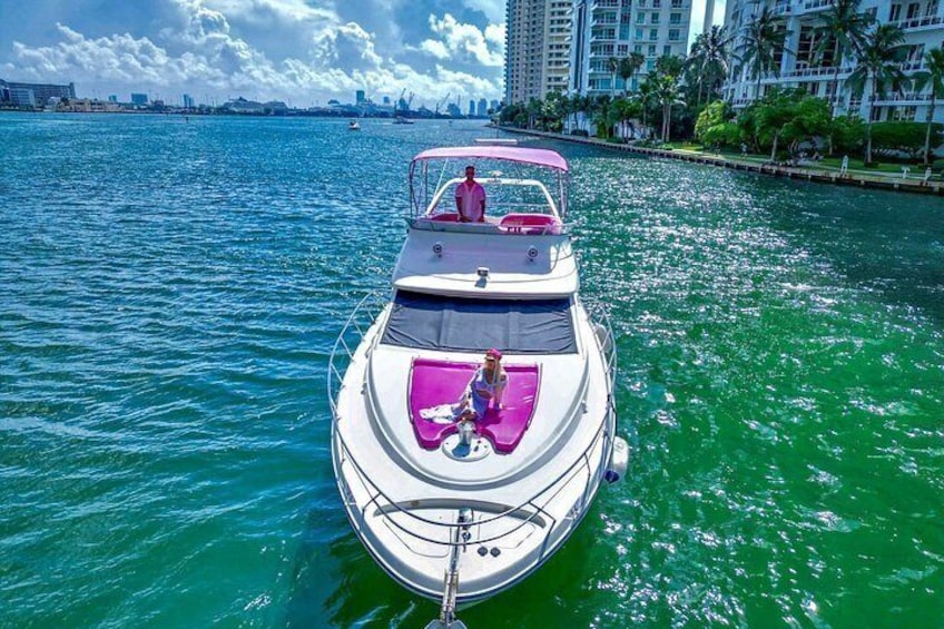 50ft Pink Yacht and 2 Jetkis Included Charter in Miami 5