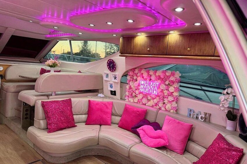 50ft Pink Yacht and 2 Jetkis Included Charter in Miami 3
