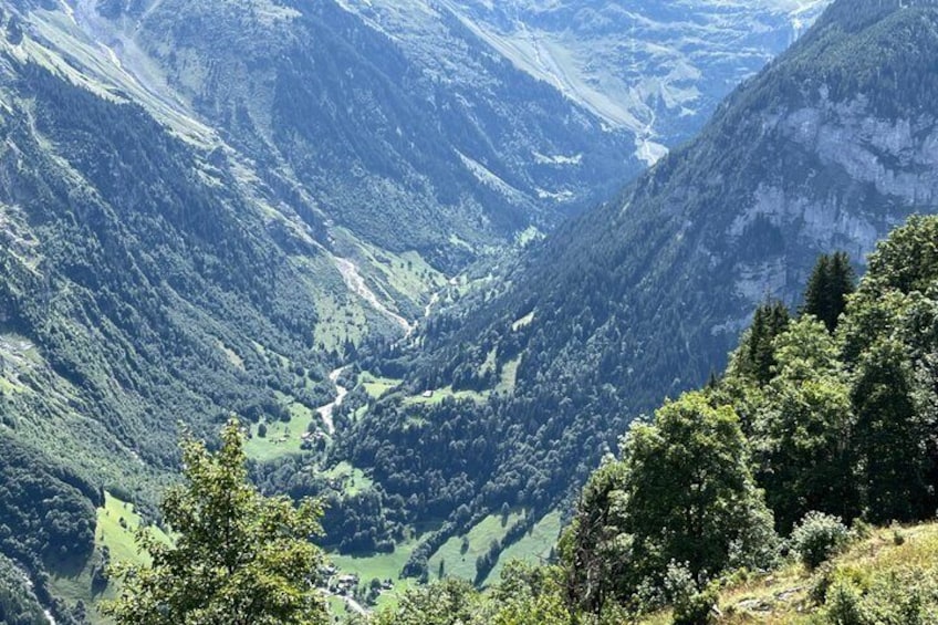 Ein bergiges Tal mit dichten Wäldern und einem gewundenen Fluss. 4