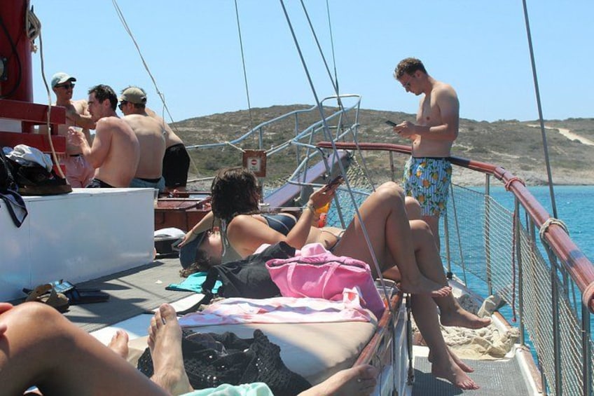 Half Day Sea Tour on Pirate Wooden Party Boat- Alyki port 3