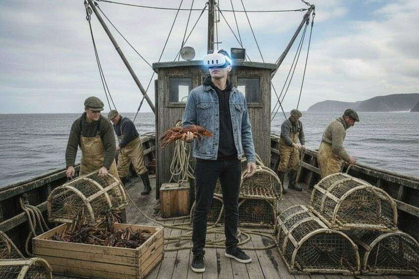 Haul a virtual lobster trap on a 1930s maritime lobster boat! 1