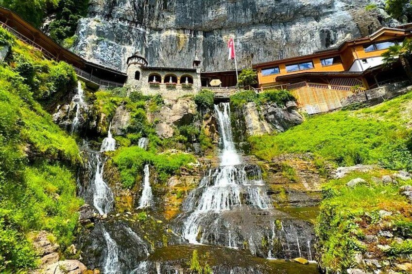 From Lucerne: Swiss Alps, Lauterbrunnen, Beatus Caves Small Group 5