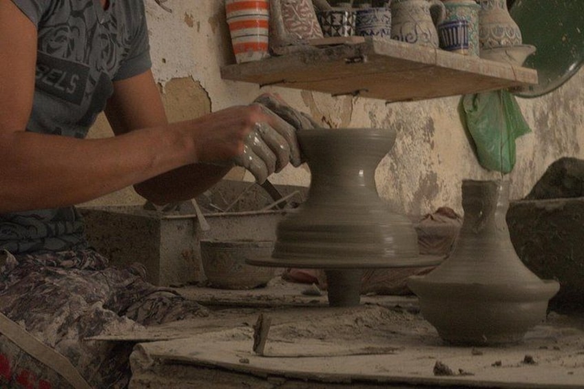 Discover Moroccan craftsmanship in a hands-on pottery workshop in Fez. Learn traditional techniques, create your own ceramic piece, and take home a unique souvenir. 1