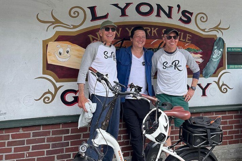 Kenji, Joe and David on Ebike and Eats Food Tour. Curated by Kenji, guided by two the two top rated guides in Seattle. 1