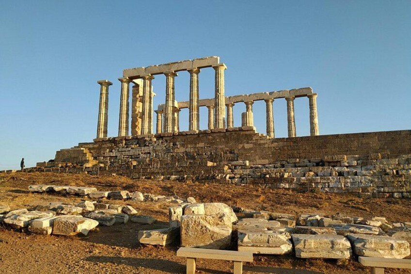 Ancient ruins with columns and stone blocks. 3