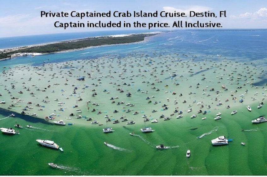 A private cruise in a crowded destination with many boats and clear waters. 1