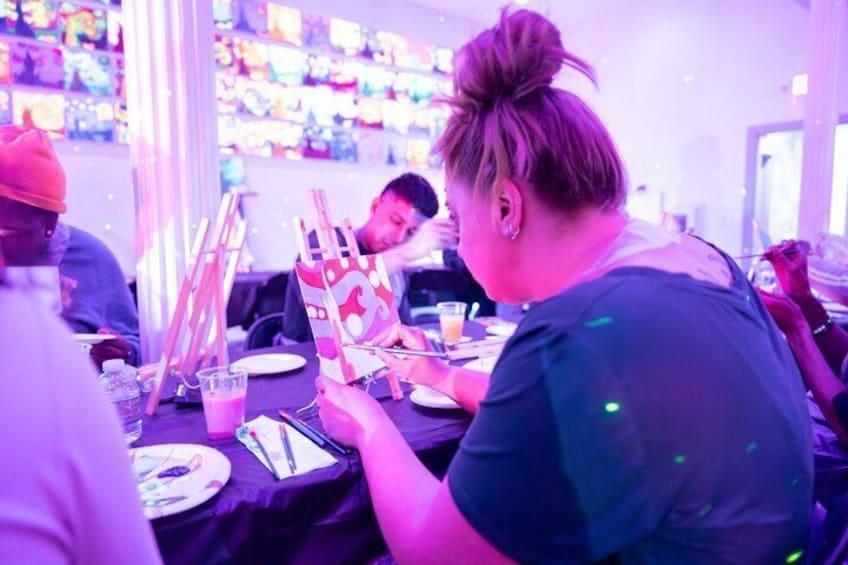 NEON Starry Night Sip and Paint Experience 2