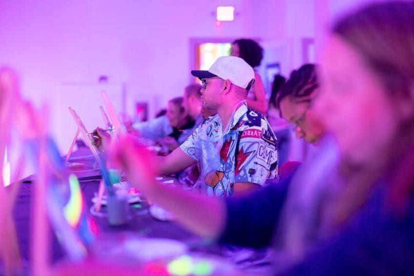 NEON Starry Night Sip and Paint Experience 3