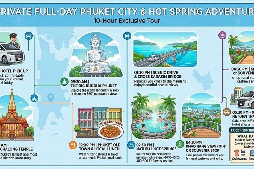 Phuket Private Full Day City Tour & Hot Spring Adventure 4