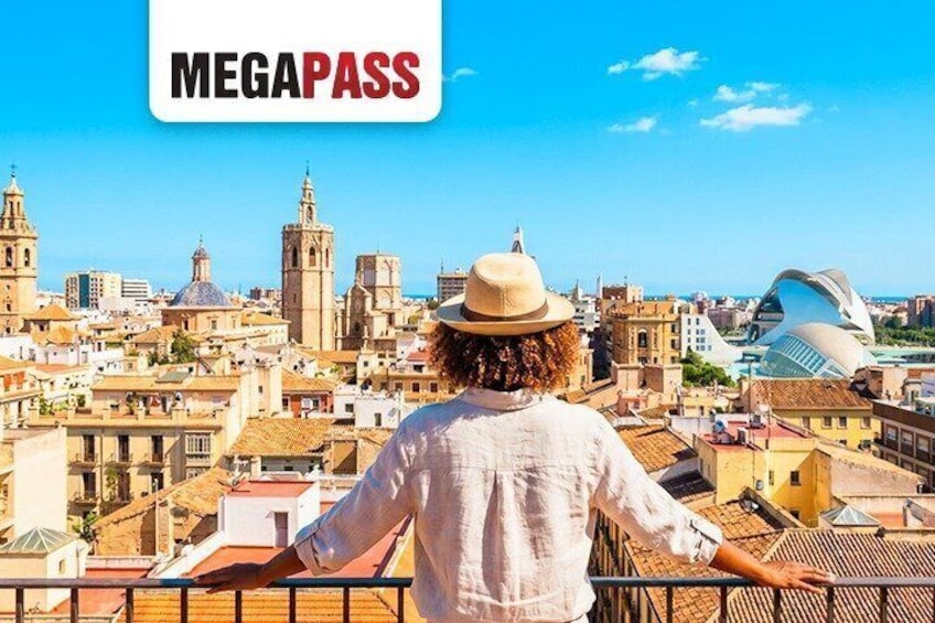 A person overlooking a cityscape with historic buildings and a modern structure. 1