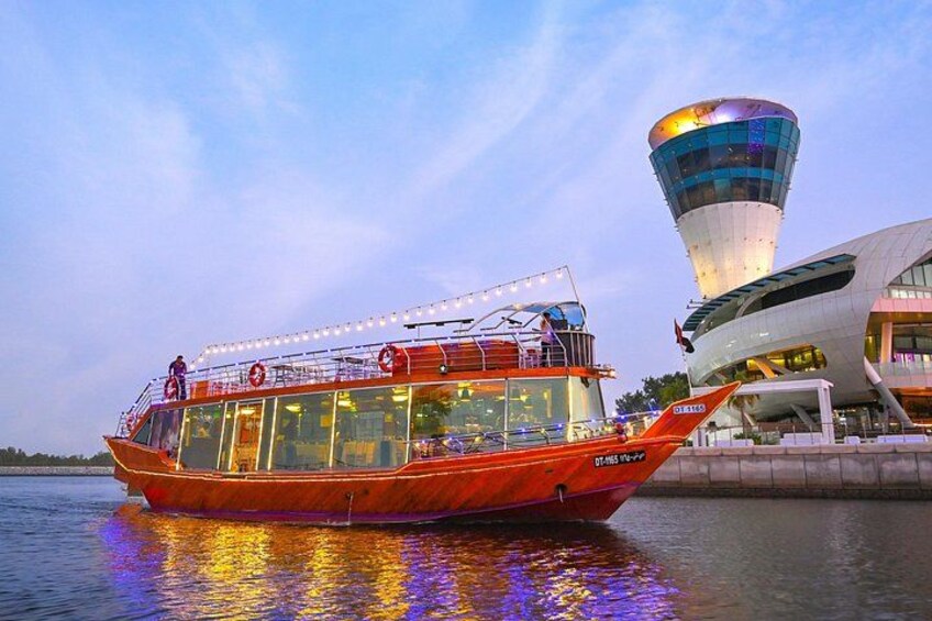 Experience Abu Dhabi Yas Island by Dhow Cruise at Sea with Dinner 1