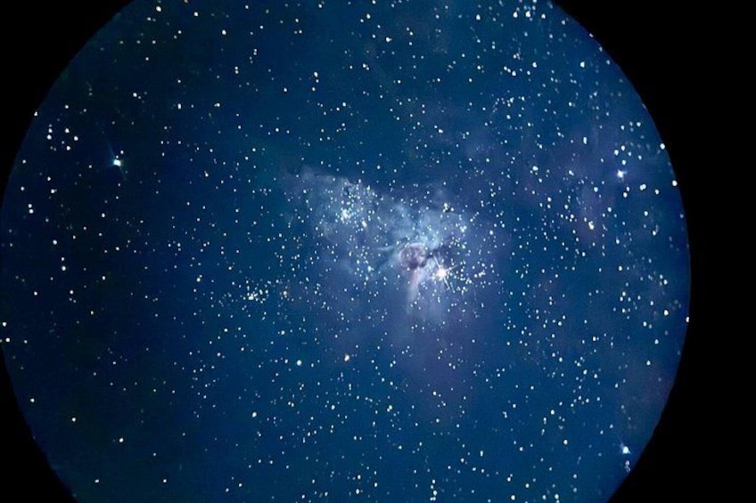 A starry night sky with a bright galaxy and numerous stars. 3