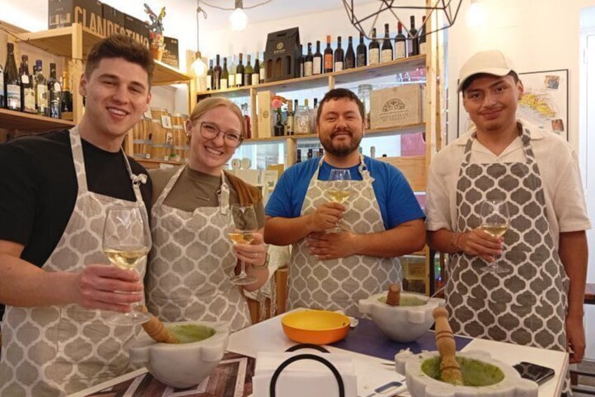 Genoese Pesto Lesson with Mortar, Pasta Tasting and Local Wine 5