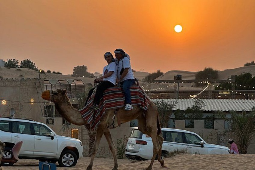 Dubai desert safari with BBQ dinner, camel ride & dune Bashing 2