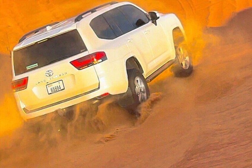 Dubai desert safari with BBQ dinner, camel ride & dune Bashing 3