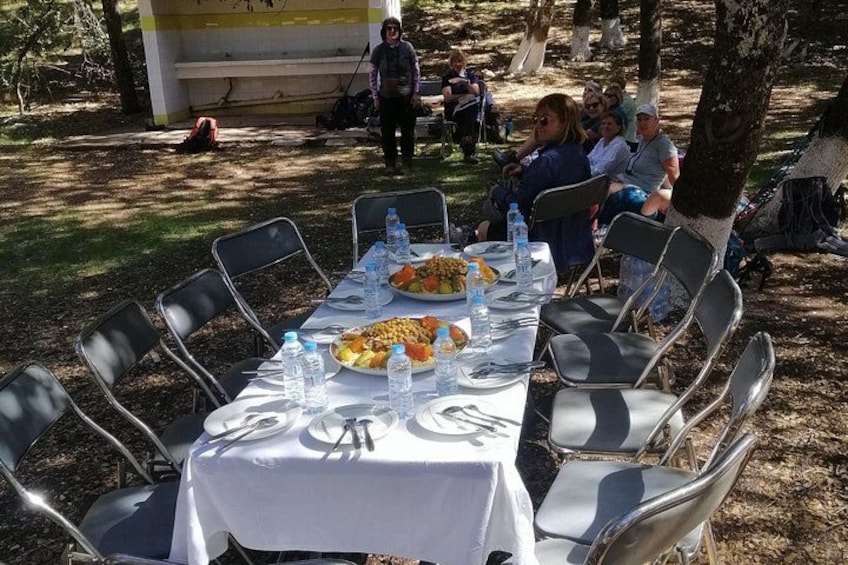 Eating Morocco's Coscous in deep nature is a way to share our hospitality with tourists in IfraneNationalPark. 2