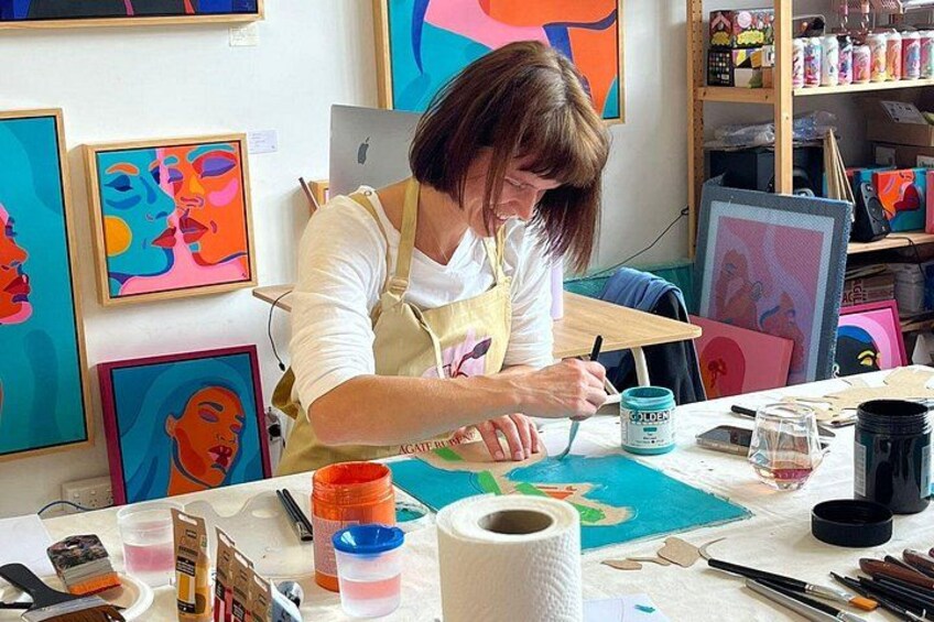 Stencil making and painting process 3