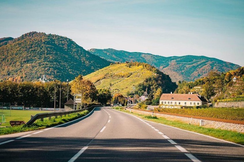 Scenic drive through the Wachau Valley on the way to the wine region. 2
