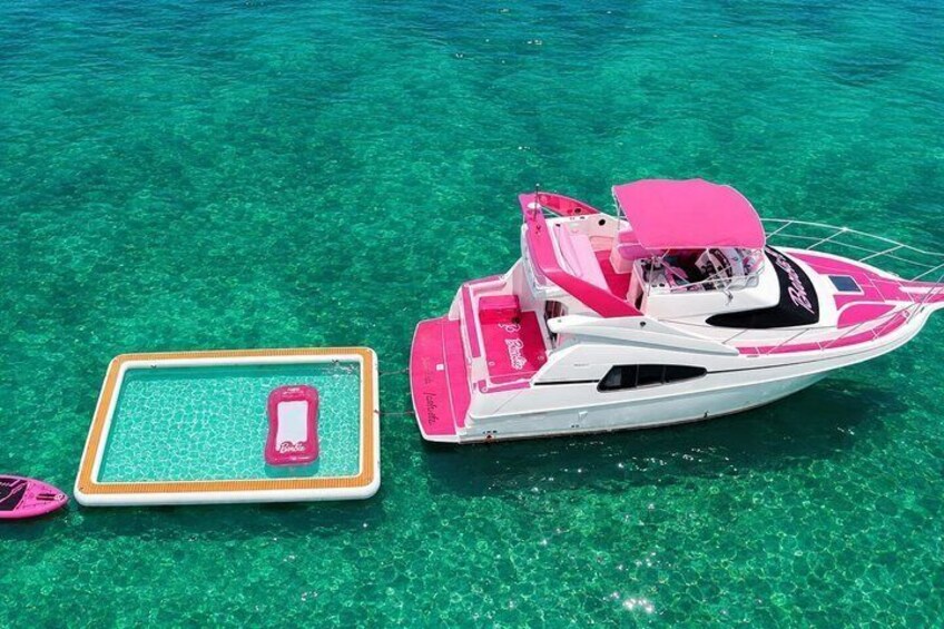 Barbie Pink Miami Yacht Rental 2 Free Jet skis Private Boat 4