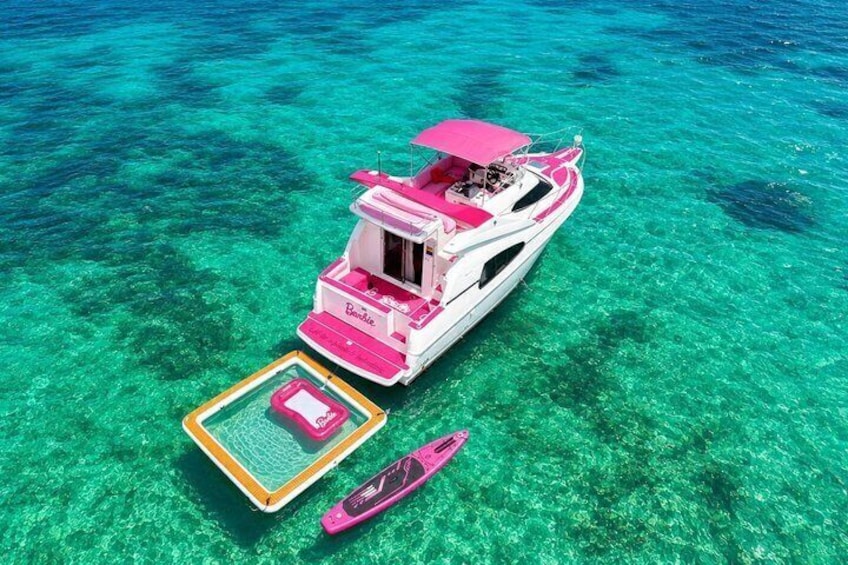 Barbie Pink Miami Yacht Rental 2 Free Jet skis Private Boat 3