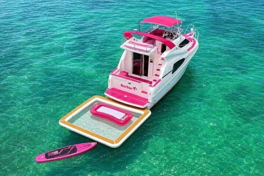 Barbie Pink Miami Yacht Rental 2 Free Jet skis Private Boat 2