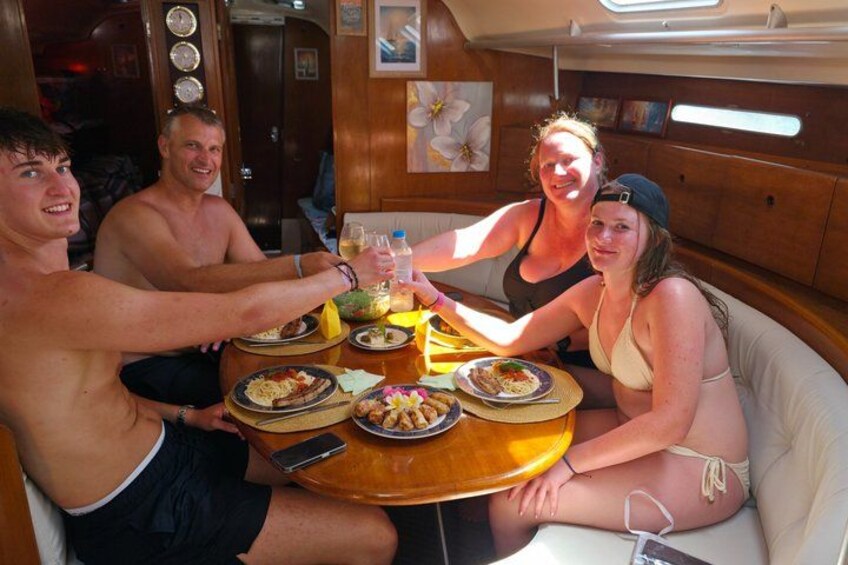 Rhodes Private Luxury Cruise MediterAsian Lunch Champagne coctail 2