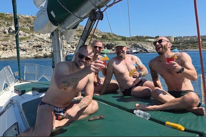 Rhodes Private Luxury Cruise MediterAsian Lunch Champagne coctail 3