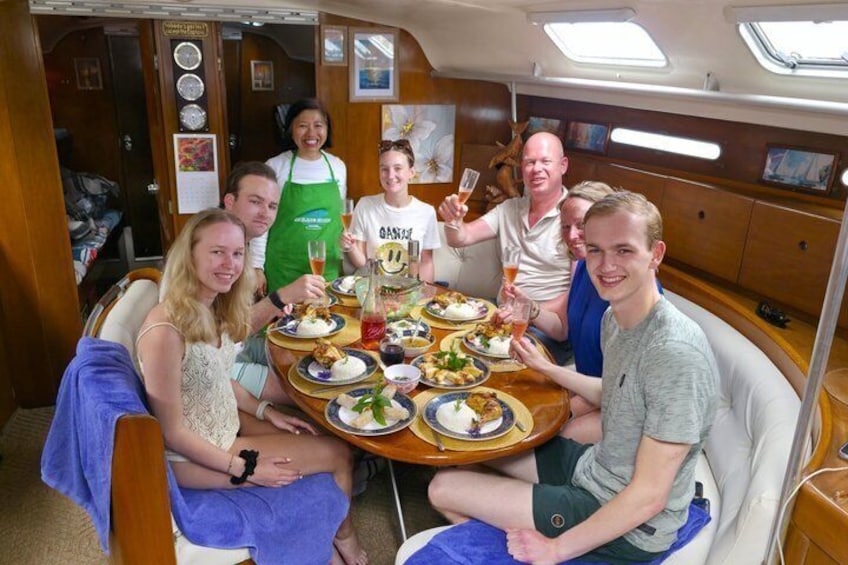 Rhodes Private Luxury Cruise MediterAsian Lunch Champagne coctail 4