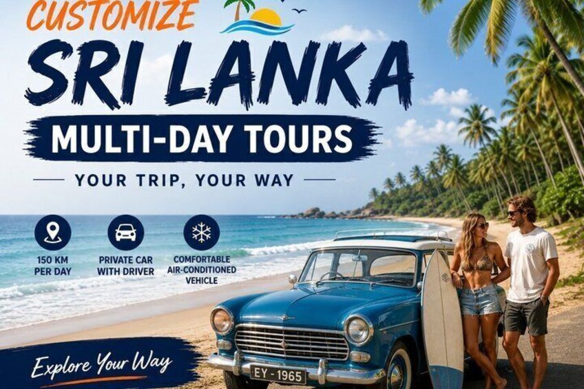 Sri Lanka Customize Private Car Hire with Driver Multi-Day Tours 1