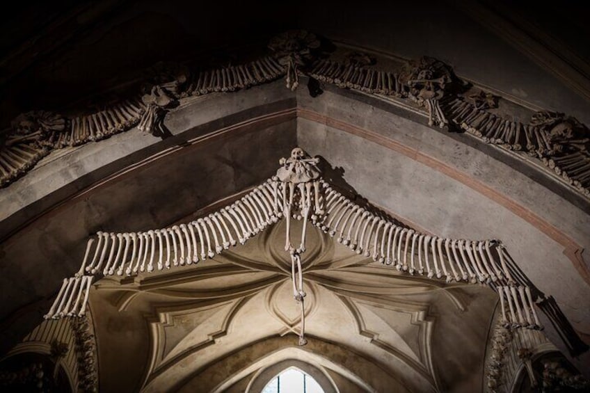 All the decorations in the chappel are made of real human bones to remind us of our own mortality. 5
