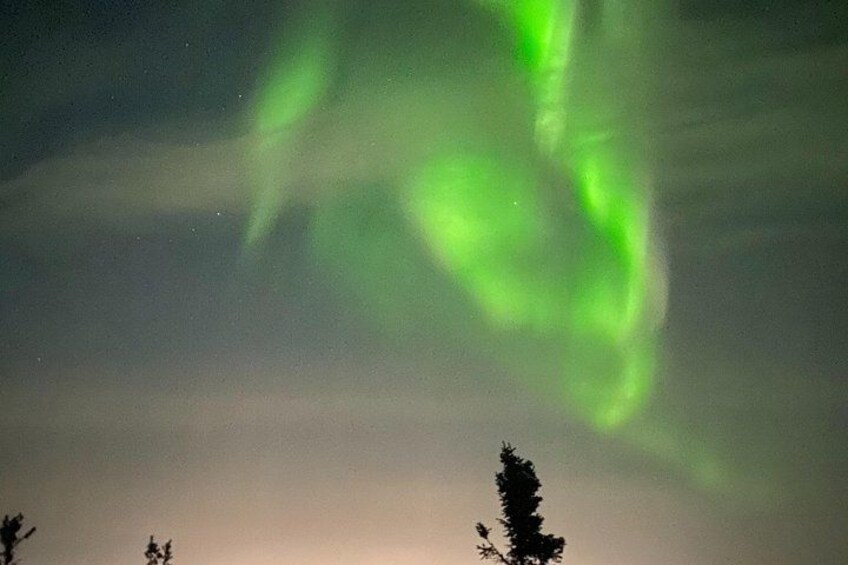 Poollicht boven een bebost landschap. 4