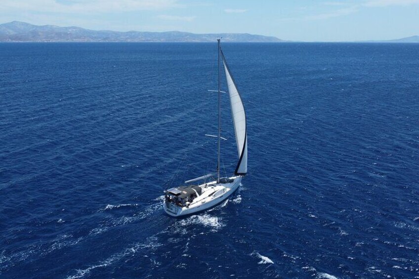 South Paros Antiparos Faragas Beach Sailboat Yin Yang Concept 1
