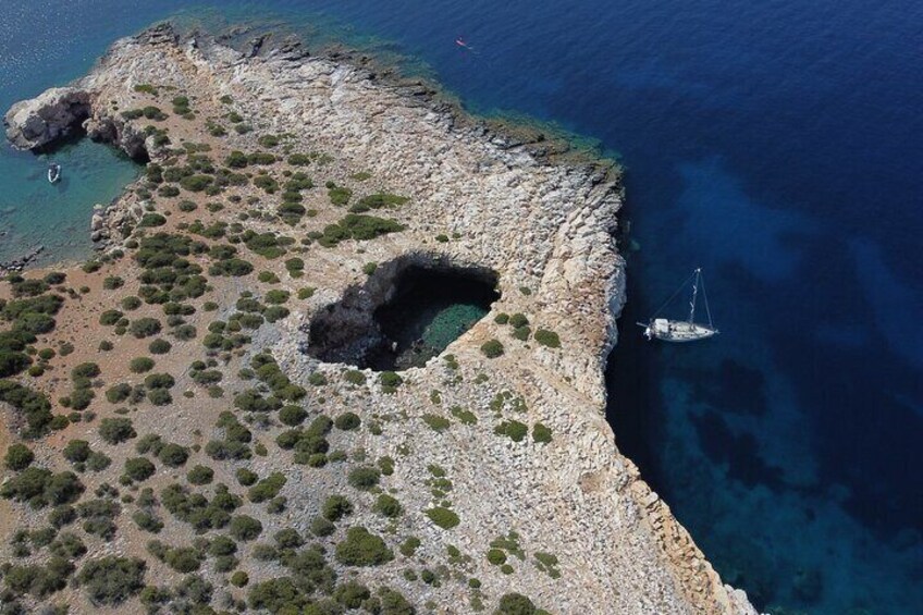 South Paros Antiparos Faragas Beach Sailboat Yin Yang Concept 5