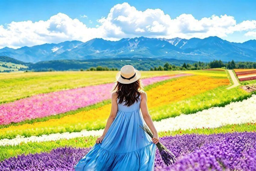 Hokkaido Farm Tomita Shikisai Hill Waterfall& Blue Pond Day Tour 1