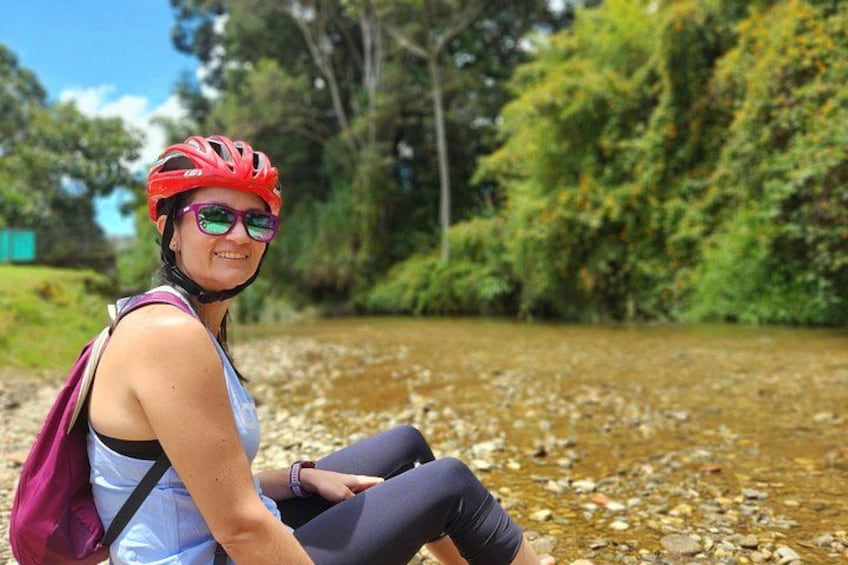 Relaxing Riverside Break during Medellín E-Bike Escape 3