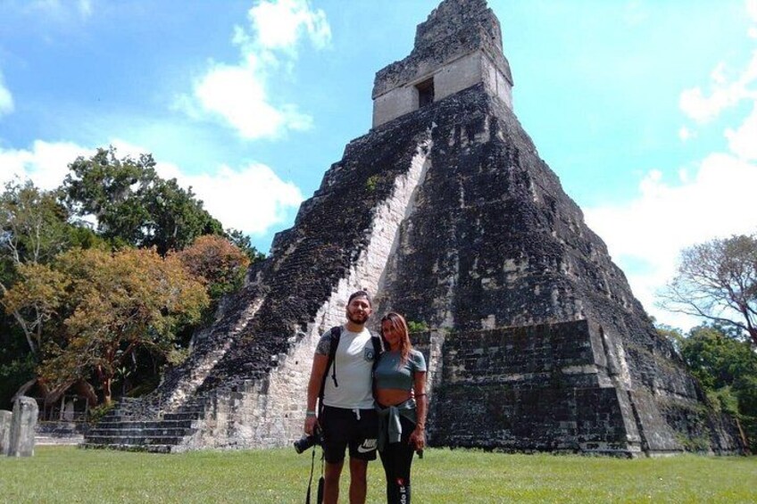 A pyramid structure with a staircase leading up to the top. 5
