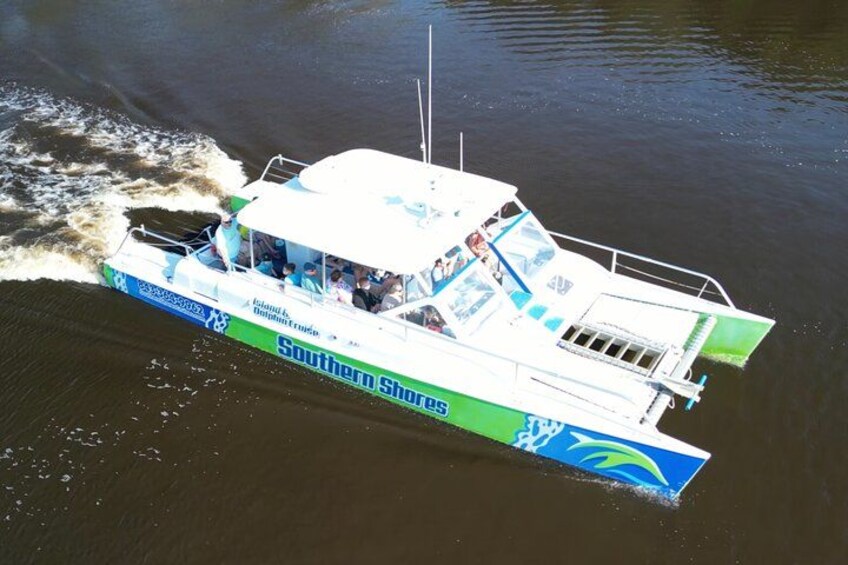 A boat named 'Southern Shores' on a body of water. 4