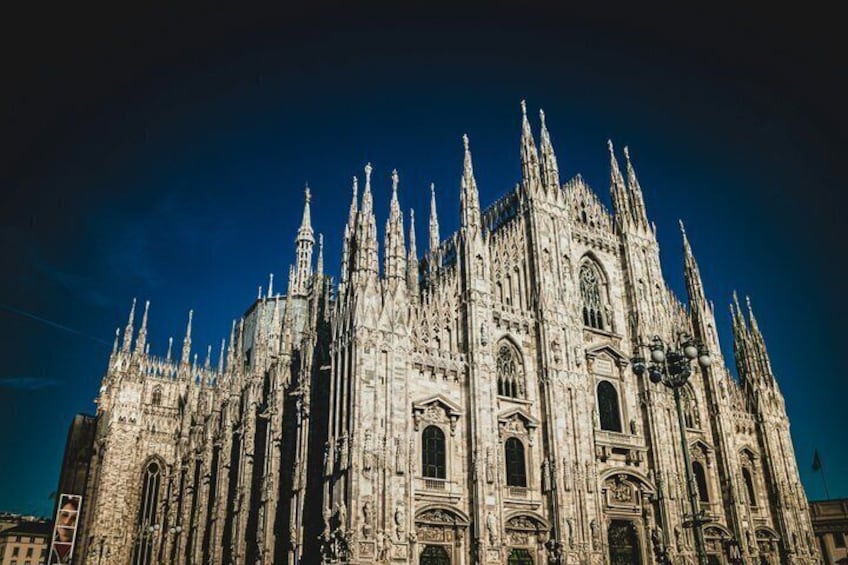 A Gothic cathedral with intricate spires and detailed stonework. 3