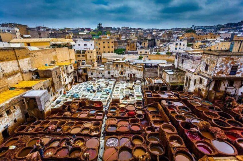 Experience the ancient art of the Chouara Tanneries in Fes. A fascinating and unforgettable cultural stop on your 3 - Day Private Tour. 2