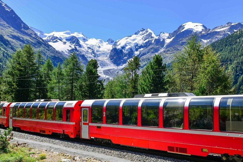 From Milan: Bernina Red Train and Tour of St. Moritz 2