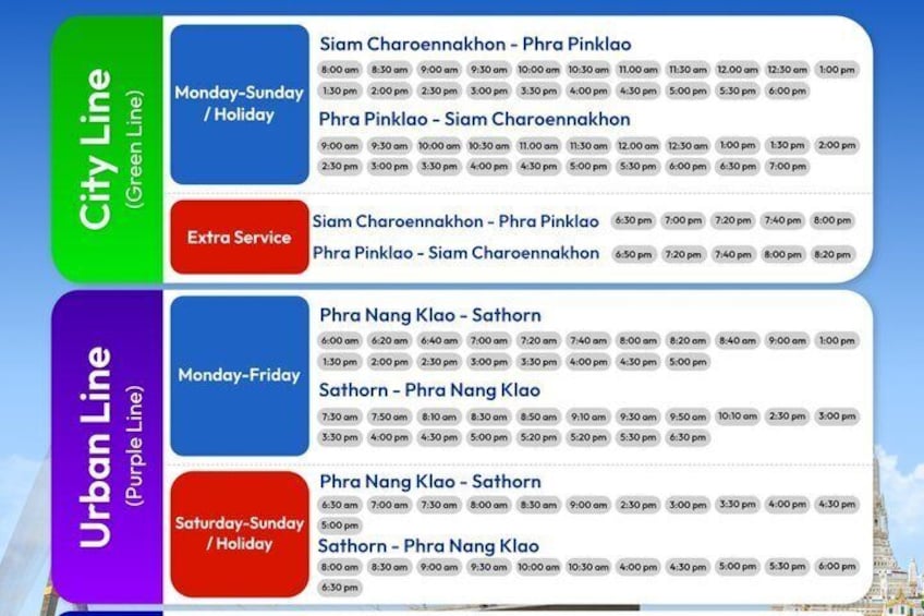 Horario de autobús con rutas y horarios para los servicios City Line y Urban Line. 3