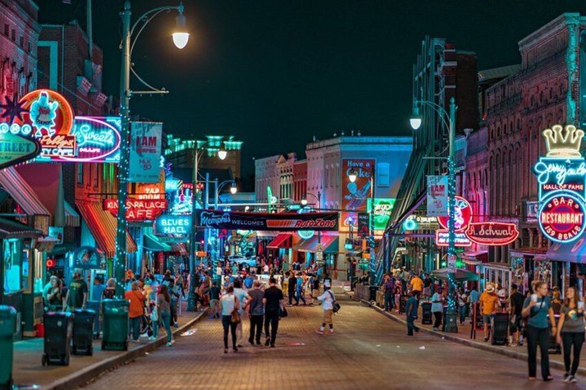 Beale Street at night. 3