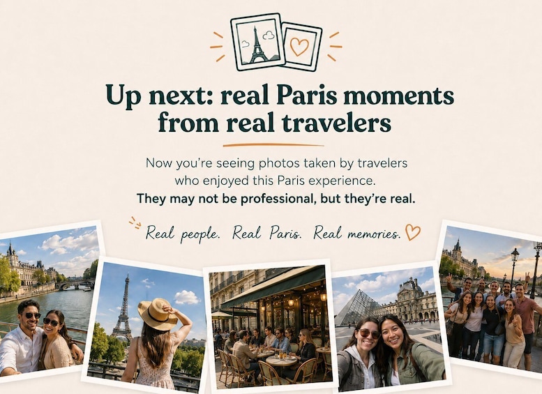 A collage of Parisian scenes including the Eiffel Tower, a café, and the Louvre. 2