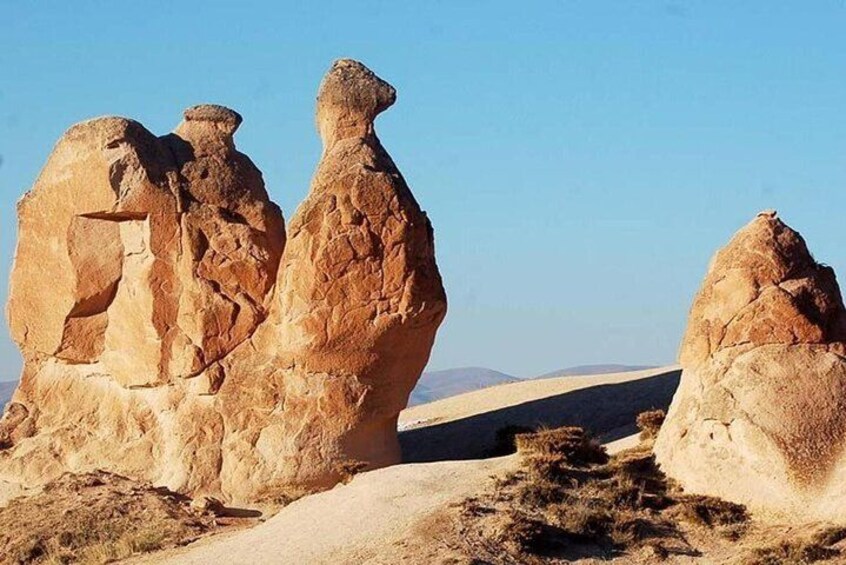 Rock formations in a desert landscape. 3