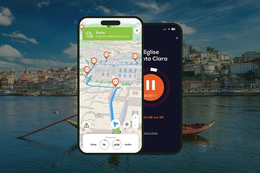 Audiogui DE GPS application: Simple navigation in the alleys of Porto (Works offline). 1