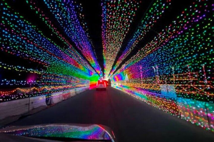 A tunnel with colorful lights. 1