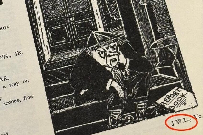 Cartoon by John Lennon, features in the John Lennon School Tour 2