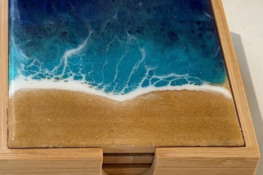 Make Your Own Maui Souvenir: Ocean Resin Coaster Class 3